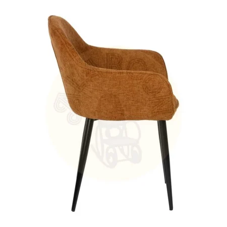 Silla tapizada marrón en tejido poliéster con patas de hierro 61x59.50x83cm - Ixia - 612583IX - foto-secundaria-1