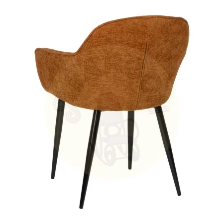 Silla tapizada marrón en tejido poliéster con patas de hierro 61x59.50x83cm - Ixia - 612583IX - foto-secundaria-2