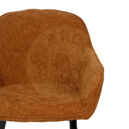 Silla tapizada marrón en tejido poliéster con patas de hierro 61x59.50x83cm - Ixia - 612583IX - foto-secundaria-3