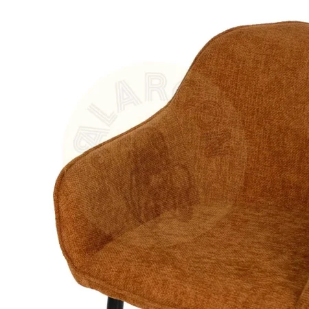 Silla tapizada marrón en tejido poliéster con patas de hierro 61x59.50x83cm - Ixia - 612583IX - foto-secundaria-4