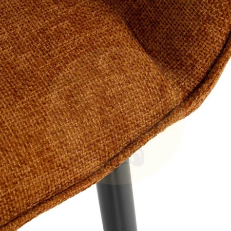 Silla tapizada marrón en tejido poliéster con patas de hierro 61x59.50x83cm - Ixia - 612583IX - foto-secundaria-6