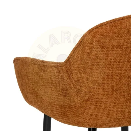 Silla tapizada marrón en tejido poliéster con patas de hierro 61x59.50x83cm - Ixia - 612583IX - foto-secundaria-7