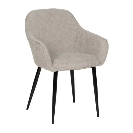 Silla tapizada gris en tejido poliéster con patas de hierro para contract 61x59.50x83cm - Ixia - 612586IX - foto-blanco