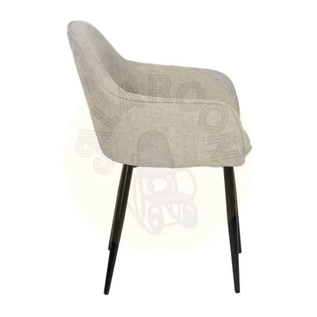 Silla tapizada gris en tejido poliéster con patas de hierro para contract 61x59.50x83cm - Ixia - 612586IX - foto-secundaria-1