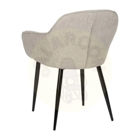 Silla tapizada gris en tejido poliéster con patas de hierro para contract 61x59.50x83cm - Ixia - 612586IX - foto-secundaria-2
