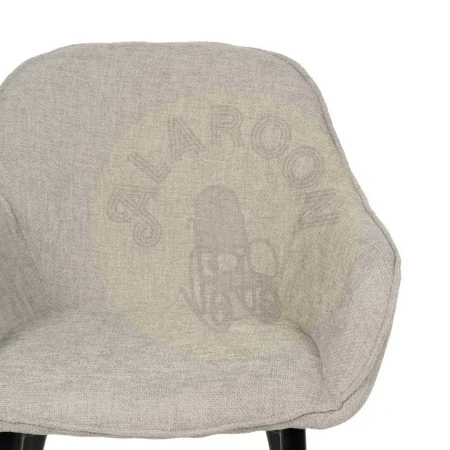 Silla tapizada gris en tejido poliéster con patas de hierro para contract 61x59.50x83cm - Ixia - 612586IX - foto-secundaria-3