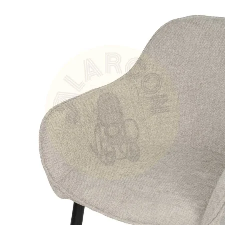 Silla tapizada gris en tejido poliéster con patas de hierro para contract 61x59.50x83cm - Ixia - 612586IX - foto-secundaria-4