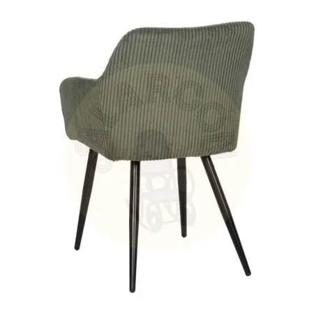 Silla verde tapizada en pana poliéster con patas de hierro estilo contract 57x43x83cm - Ixia - 612588IX - foto-secundaria-2
