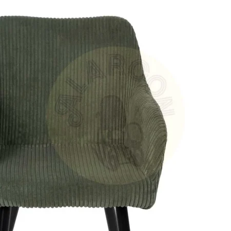 Silla verde tapizada en pana poliéster con patas de hierro estilo contract 57x43x83cm - Ixia - 612588IX - foto-secundaria-3