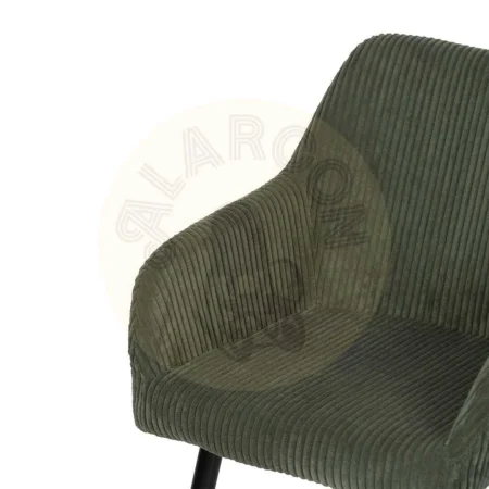 Silla verde tapizada en pana poliéster con patas de hierro estilo contract 57x43x83cm - Ixia - 612588IX - foto-secundaria-4