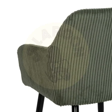 Silla verde tapizada en pana poliéster con patas de hierro estilo contract 57x43x83cm - Ixia - 612588IX - foto-secundaria-7