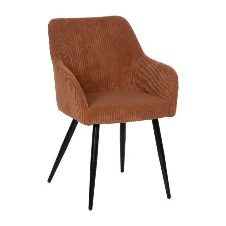 Silla terracota en tejido pana con patas de hierro apta para contract 57x43x83cm - Ixia - 612589IX - foto-blanco