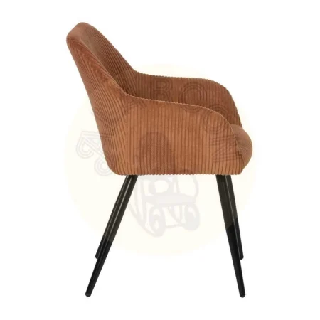 Silla terracota en tejido pana con patas de hierro apta para contract 57x43x83cm - Ixia - 612589IX - foto-secundaria-1