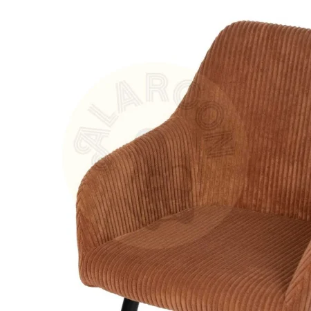 Silla terracota en tejido pana con patas de hierro apta para contract 57x43x83cm - Ixia - 612589IX - foto-secundaria-4