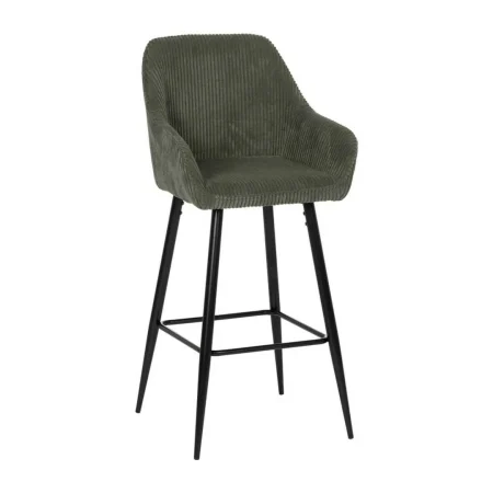 Taburete alto tapizado verde pana patas de hierro 54x41.50x109cm - Ixia - 612591IX - foto-blanco