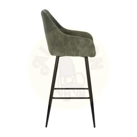 Taburete alto tapizado verde pana patas de hierro 54x41.50x109cm - Ixia - 612591IX - foto-secundaria-1