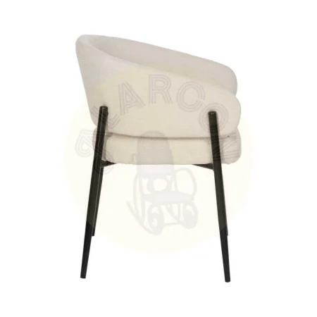 Silla blanca tapizada en poliéster con patas de hierro 60x57x79cm - Ixia - 612593IX - foto-secundaria-1