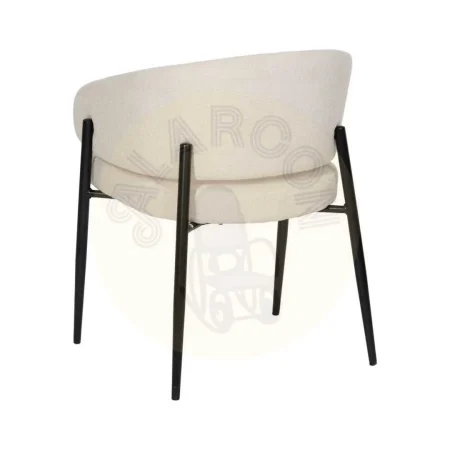 Silla blanca tapizada en poliéster con patas de hierro 60x57x79cm - Ixia - 612593IX - foto-secundaria-2