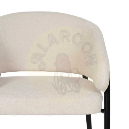 Silla blanca tapizada en poliéster con patas de hierro 60x57x79cm - Ixia - 612593IX - foto-secundaria-3