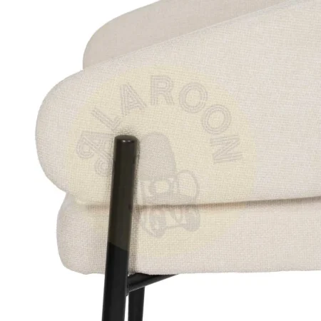 Silla blanca tapizada en poliéster con patas de hierro 60x57x79cm - Ixia - 612593IX - foto-secundaria-4