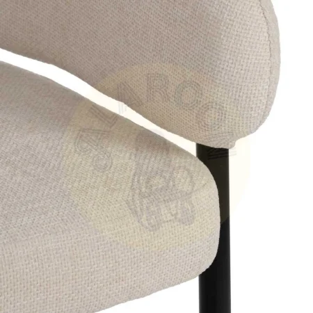 Silla blanca tapizada en poliéster con patas de hierro 60x57x79cm - Ixia - 612593IX - foto-secundaria-7