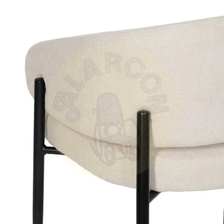 Silla blanca tapizada en poliéster con patas de hierro 60x57x79cm - Ixia - 612593IX - foto-secundaria-8