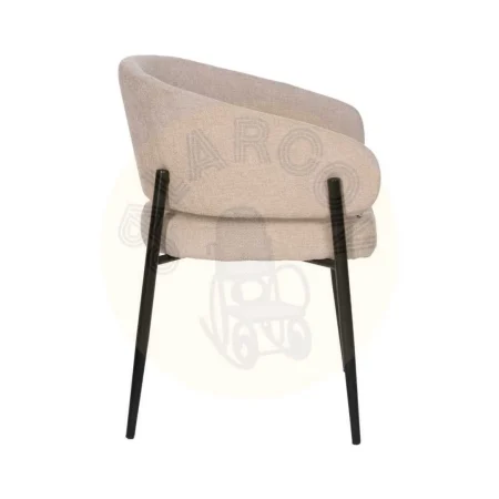 Silla beige tapizada en tejido poliéster con patas de hierro acolchada 60x57x79cm - Ixia - 612594IX - foto-secundaria-1