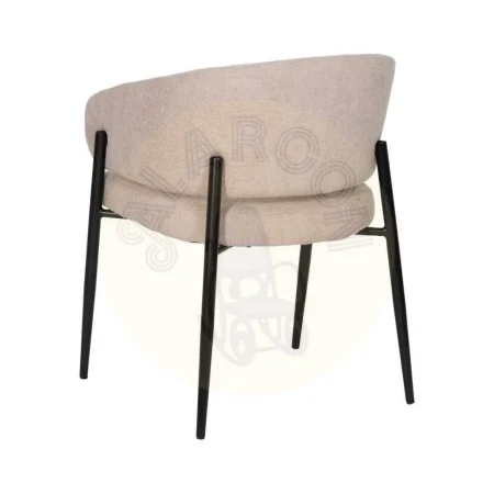 Silla beige tapizada en tejido poliéster con patas de hierro acolchada 60x57x79cm - Ixia - 612594IX - foto-secundaria-2
