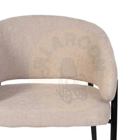 Silla beige tapizada en tejido poliéster con patas de hierro acolchada 60x57x79cm - Ixia - 612594IX - foto-secundaria-3