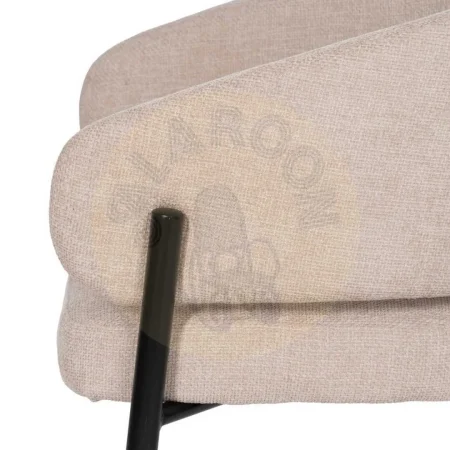 Silla beige tapizada en tejido poliéster con patas de hierro acolchada 60x57x79cm - Ixia - 612594IX - foto-secundaria-4