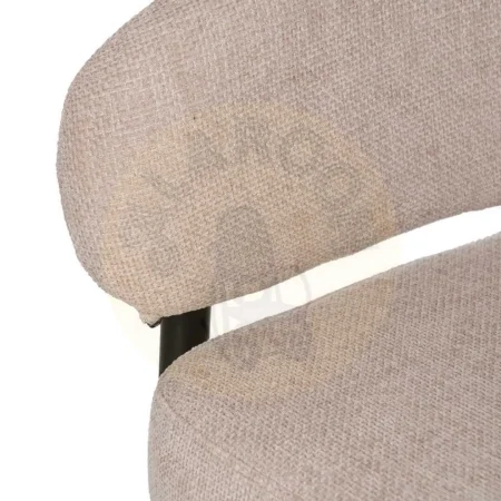 Silla beige tapizada en tejido poliéster con patas de hierro acolchada 60x57x79cm - Ixia - 612594IX - foto-secundaria-6