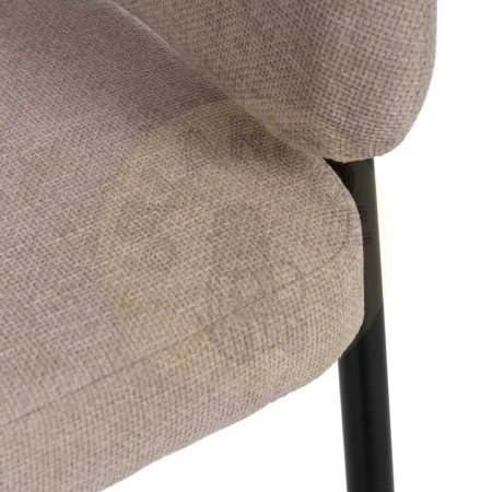 Silla beige tapizada en tejido poliéster con patas de hierro acolchada 60x57x79cm - Ixia - 612594IX - foto-secundaria-7