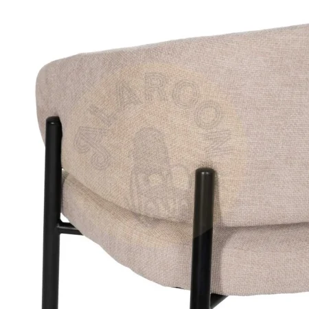 Silla beige tapizada en tejido poliéster con patas de hierro acolchada 60x57x79cm - Ixia - 612594IX - foto-secundaria-8
