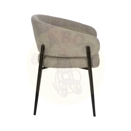 Silla tapizada en tejido poliéster color taupe con patas de hierro 60x57x79cm - Ixia - 612595IX - foto-secundaria-1