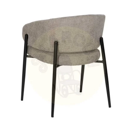 Silla tapizada en tejido poliéster color taupe con patas de hierro 60x57x79cm - Ixia - 612595IX - foto-secundaria-2