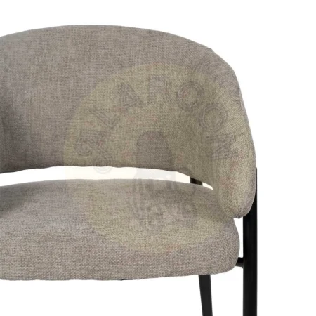 Silla tapizada en tejido poliéster color taupe con patas de hierro 60x57x79cm - Ixia - 612595IX - foto-secundaria-3