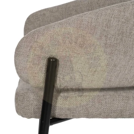 Silla tapizada en tejido poliéster color taupe con patas de hierro 60x57x79cm - Ixia - 612595IX - foto-secundaria-4