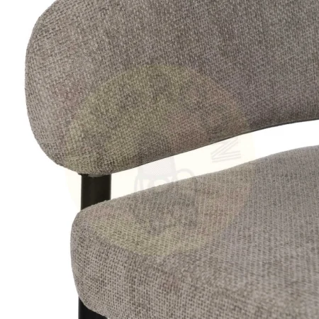 Silla tapizada en tejido poliéster color taupe con patas de hierro 60x57x79cm - Ixia - 612595IX - foto-secundaria-6