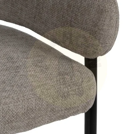Silla tapizada en tejido poliéster color taupe con patas de hierro 60x57x79cm - Ixia - 612595IX - foto-secundaria-7