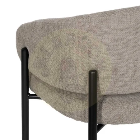 Silla tapizada en tejido poliéster color taupe con patas de hierro 60x57x79cm - Ixia - 612595IX - foto-secundaria-8