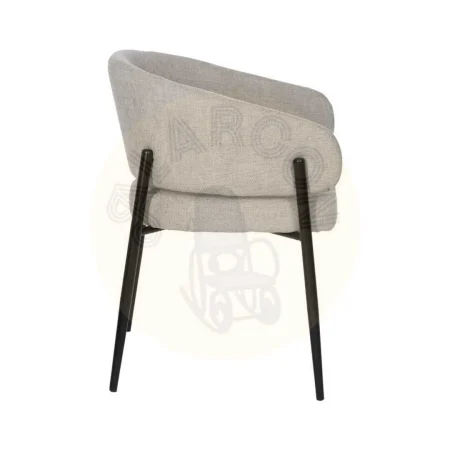 Silla tapizada en tejido gris con brazos y patas de hierro estilo contract 60x57x79cm - Ixia - 612596IX - foto-secundaria-1