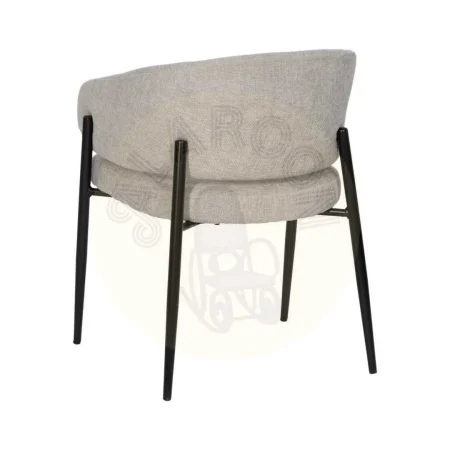 Silla tapizada en tejido gris con brazos y patas de hierro estilo contract 60x57x79cm - Ixia - 612596IX - foto-secundaria-2
