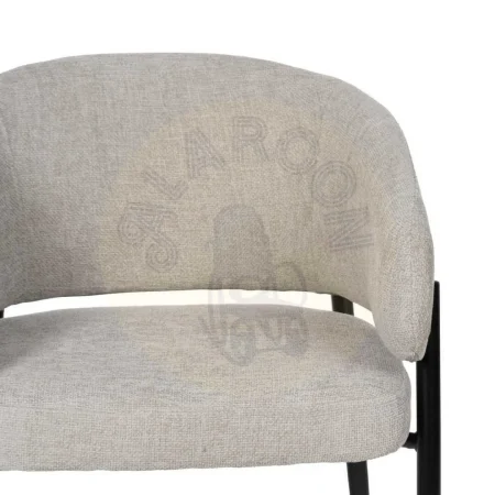 Silla tapizada en tejido gris con brazos y patas de hierro estilo contract 60x57x79cm - Ixia - 612596IX - foto-secundaria-3