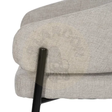 Silla tapizada en tejido gris con brazos y patas de hierro estilo contract 60x57x79cm - Ixia - 612596IX - foto-secundaria-4