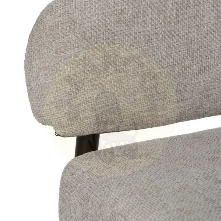 Silla tapizada en tejido gris con brazos y patas de hierro estilo contract 60x57x79cm - Ixia - 612596IX - foto-secundaria-6