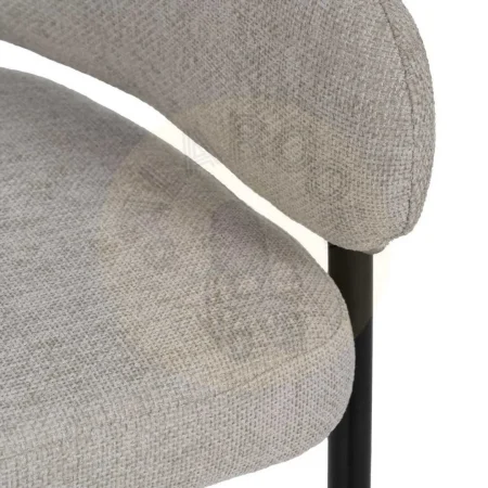 Silla tapizada en tejido gris con brazos y patas de hierro estilo contract 60x57x79cm - Ixia - 612596IX - foto-secundaria-7