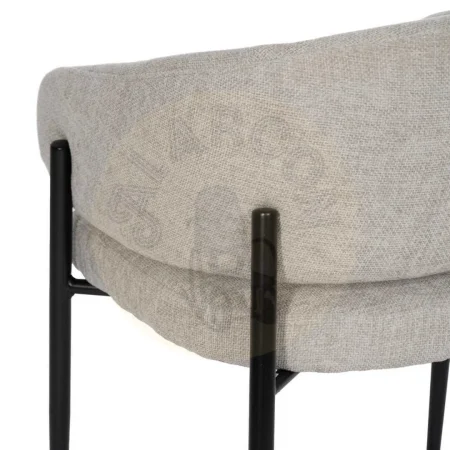 Silla tapizada en tejido gris con brazos y patas de hierro estilo contract 60x57x79cm - Ixia - 612596IX - foto-secundaria-8
