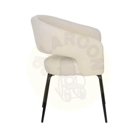 Silla blanca tapizada en tejido poliéster con patas de metal estilo contract y relleno de espuma 28kg/m3 57x56x81cm - Ixia - 612597IX - foto-secundaria-1