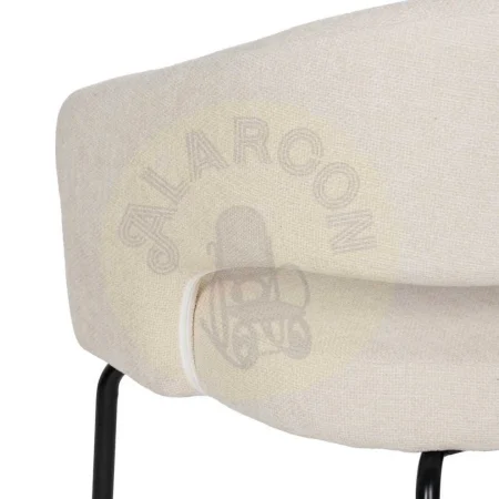 Silla blanca tapizada en tejido poliéster con patas de metal estilo contract y relleno de espuma 28kg/m3 57x56x81cm - Ixia - 612597IX - foto-secundaria-10