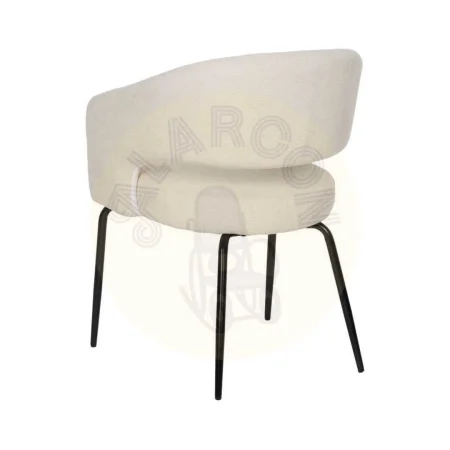 Silla blanca tapizada en tejido poliéster con patas de metal estilo contract y relleno de espuma 28kg/m3 57x56x81cm - Ixia - 612597IX - foto-secundaria-2